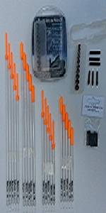COMPLETE SET Multiweight float Adaptor 15 MATCHING CRYSTAL FLOATS Waggler carp